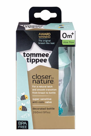 Tommee Tippee 香港 Closer to Nature 260ml 印花奶瓶--綠