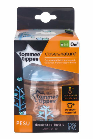 Tommee Tippee 香港 Closer to Nature 150ml PESU 印花奶瓶(藍)