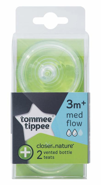 Tommee Tippee 香港 Closer to Nature l防脹氣奶瓶3-6個月奶咀Colic Plus Teat Med Flow Twin-Pk