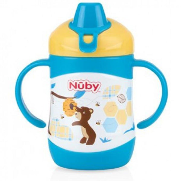 Nuby HK No-Spill Clik-it Steel Insulated Soft Sipper 220ml Bear